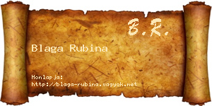 Blaga Rubina névjegykártya